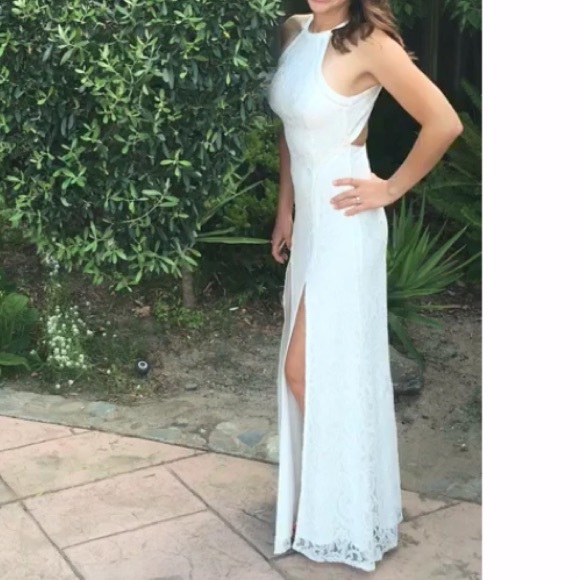 Guess Dresses & Skirts - White Guess long dress with slits and backless